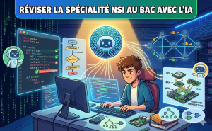 Lire la suite à propos de l’article Réviser la spécialité NSI au bac avec l&rsquo;IA : algorithmes, Python